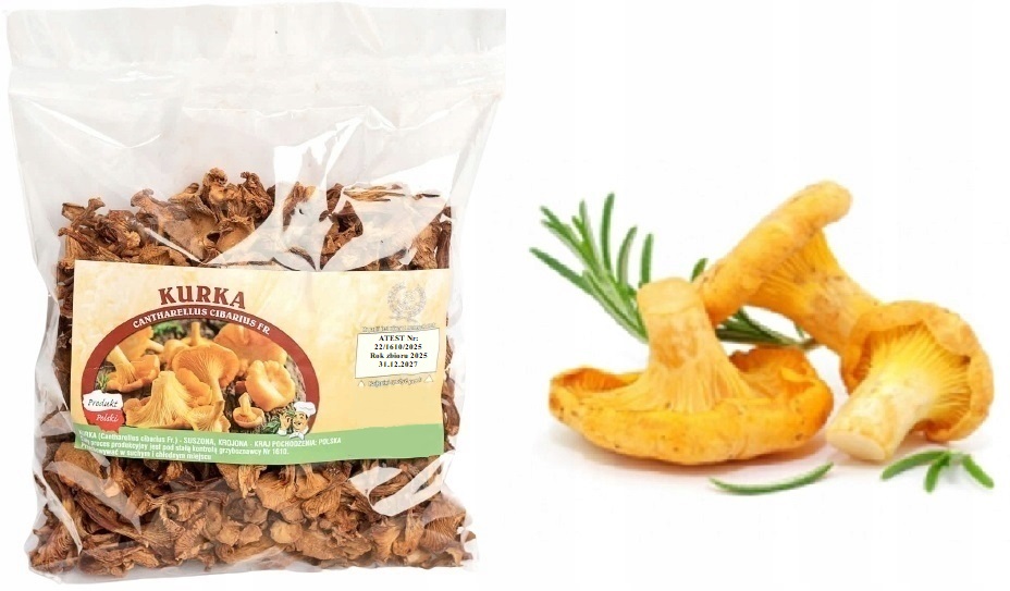 Krájená Kurka 250g Extra Premium Nová Sbírka 2025 Pl Atest sušené houby