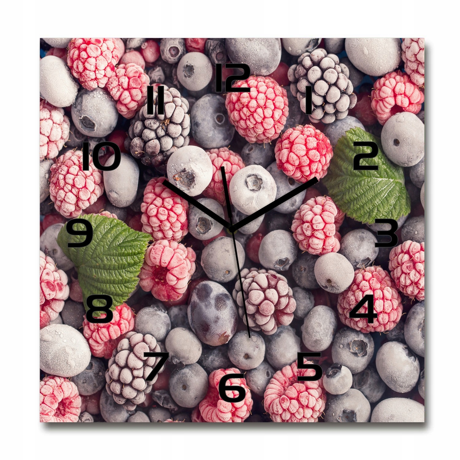 

Cichy szklany zegar Mrożone owoce leśne 60x60 cm