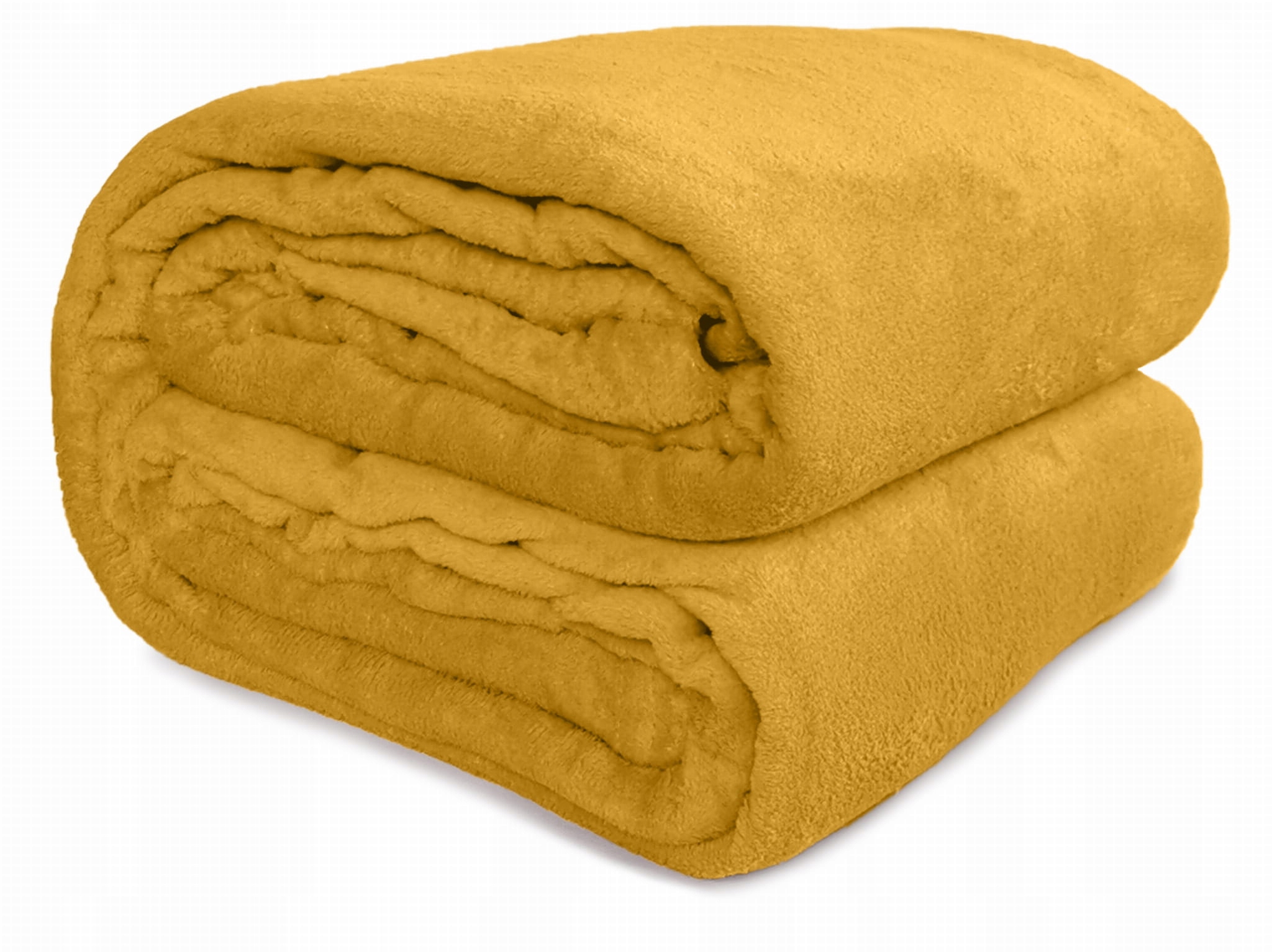 

Koc Miękki Ciepły Pled Narzuta Musztardowy 200x220