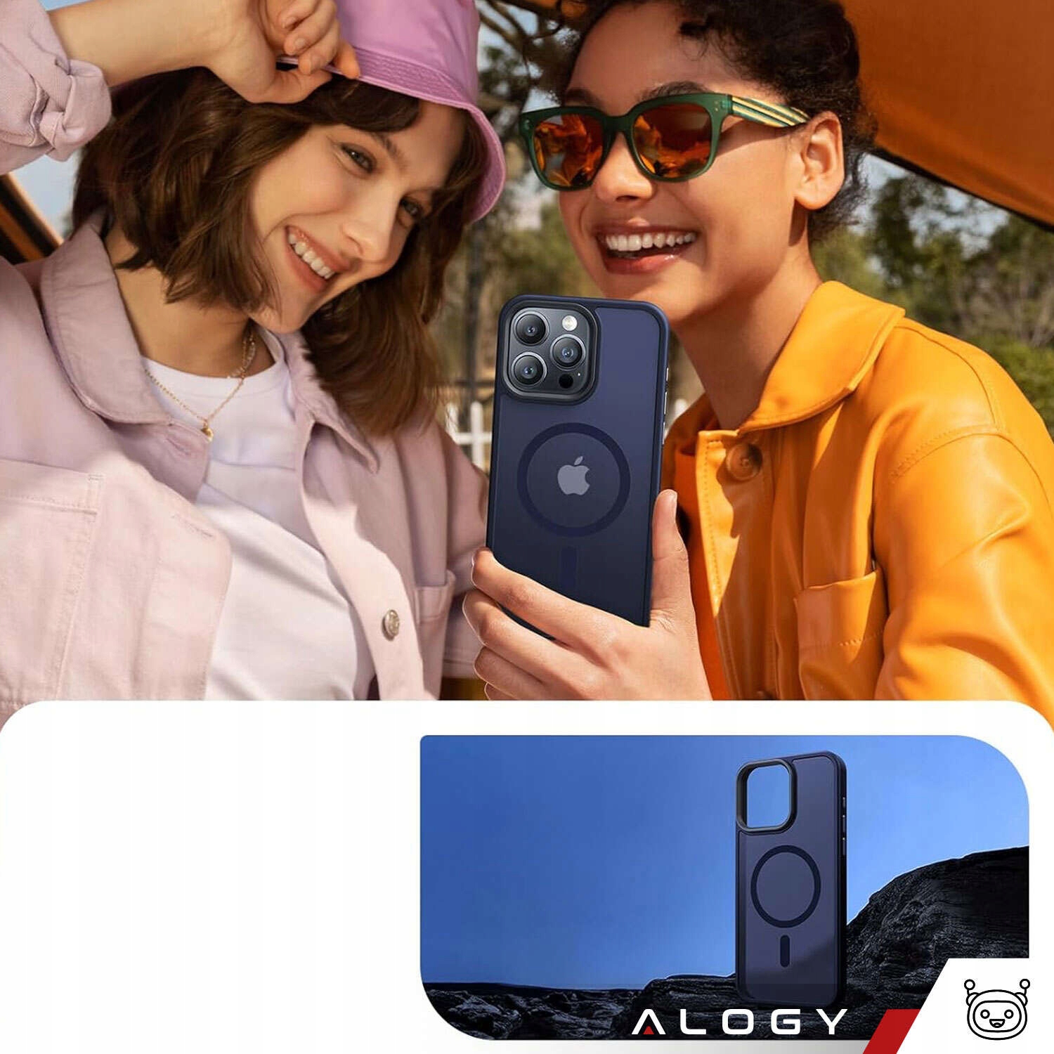 ETUI MAG SAFE SLIM CASE ARMOR FUTERAŁ DO APPLE IPHONE 15 PRO MAX GRANATOWE Kolor granatowy