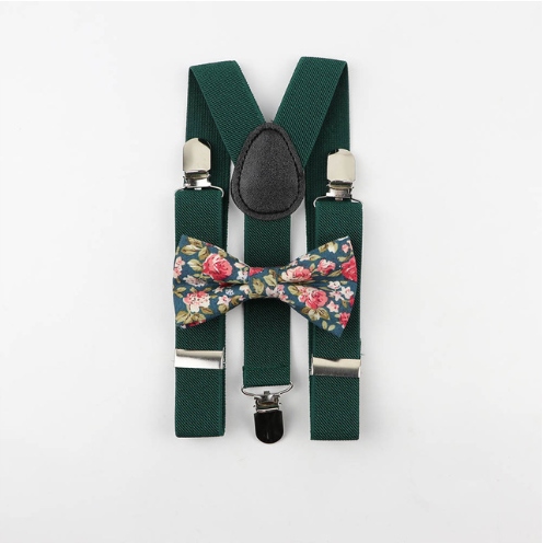 

Szelki dziecięce zielone i Mucha zielona w kwiaty