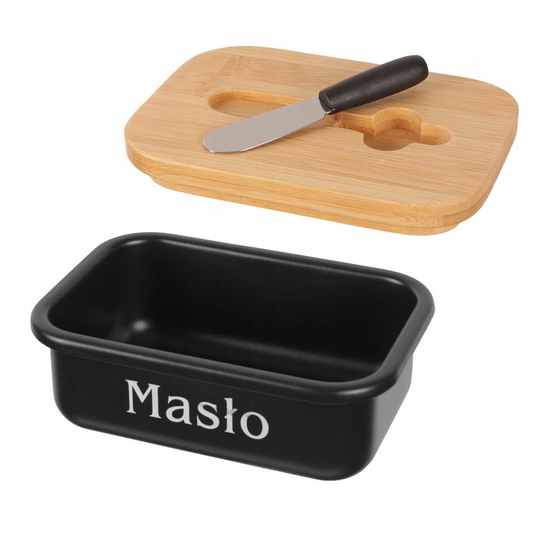 MASELNICZKA STALOWA Z NOŻYKIEM DO SMAROWANIA 2761 Linia STAL NIERDZEWNA POKRYWKA DREWNIANA NÓŻ