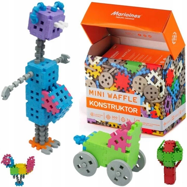 Klocki Mini Waffle 300 Sztuk Konstruktor 3+ Marioinex-Zdjęcie-0