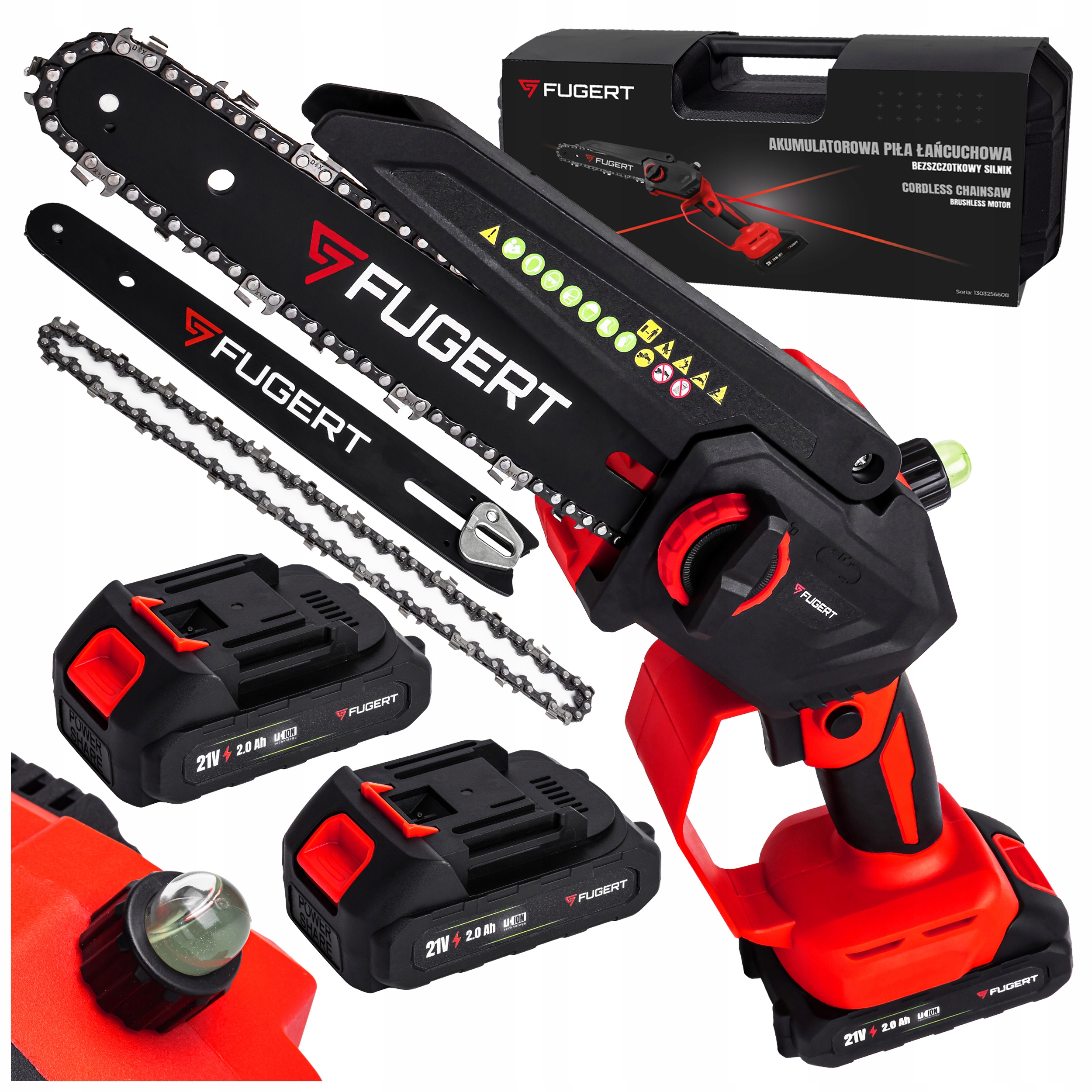 PIŁA ŁAŃCUCHOWA AKUMULATOROWA 8 CALI GAŁĘZIÓWKA PILARKA BEZSZCZOTKOWA 2X21V