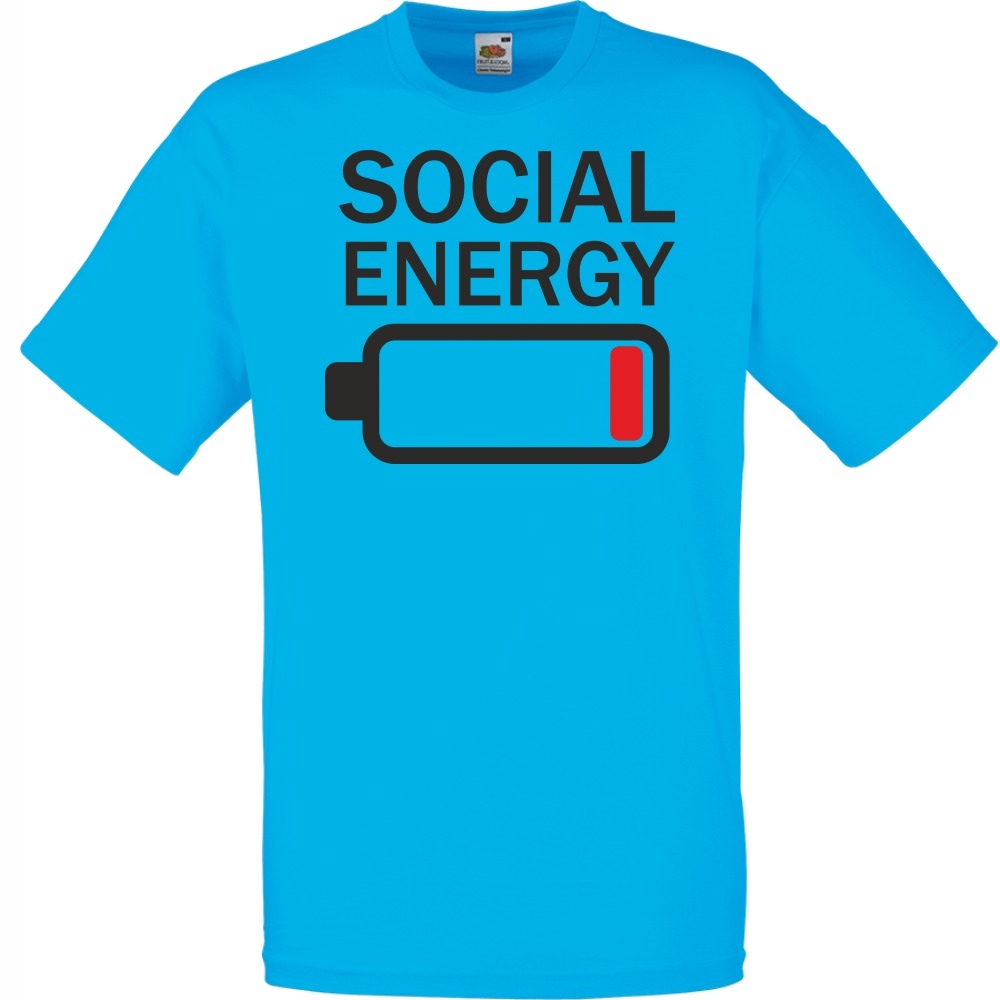 

Koszulka zabawna social energy S lazurowa