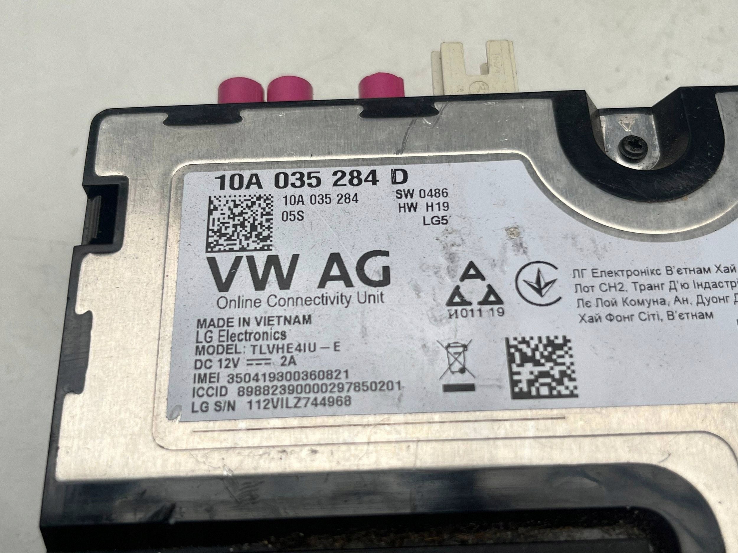 CUPRA BORN VOLKSWAGEN ID module USLUG ONLINE 10A035284D @M