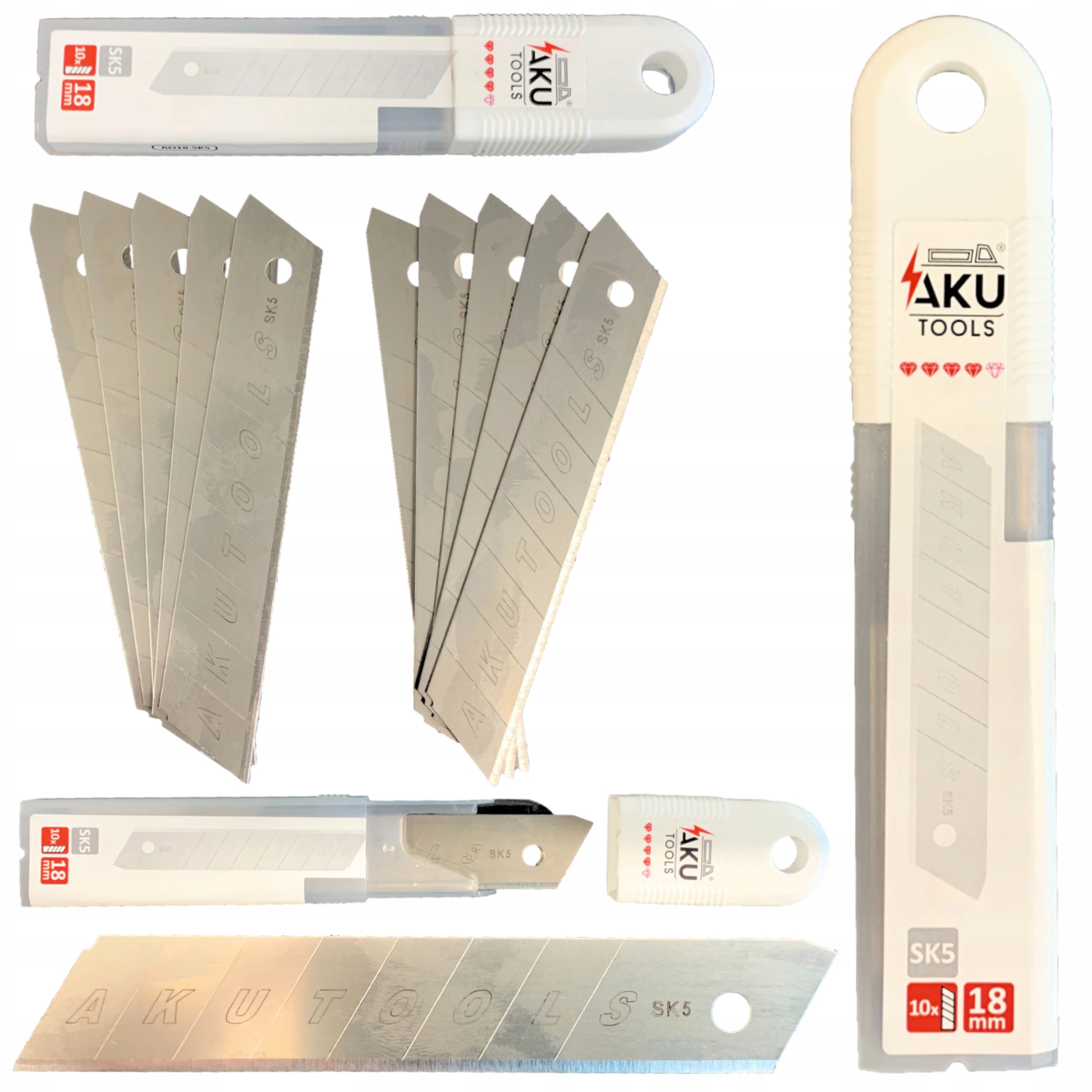 

Ostrza Łamane Stal SK5 10 Szt 18mm Aku Tools