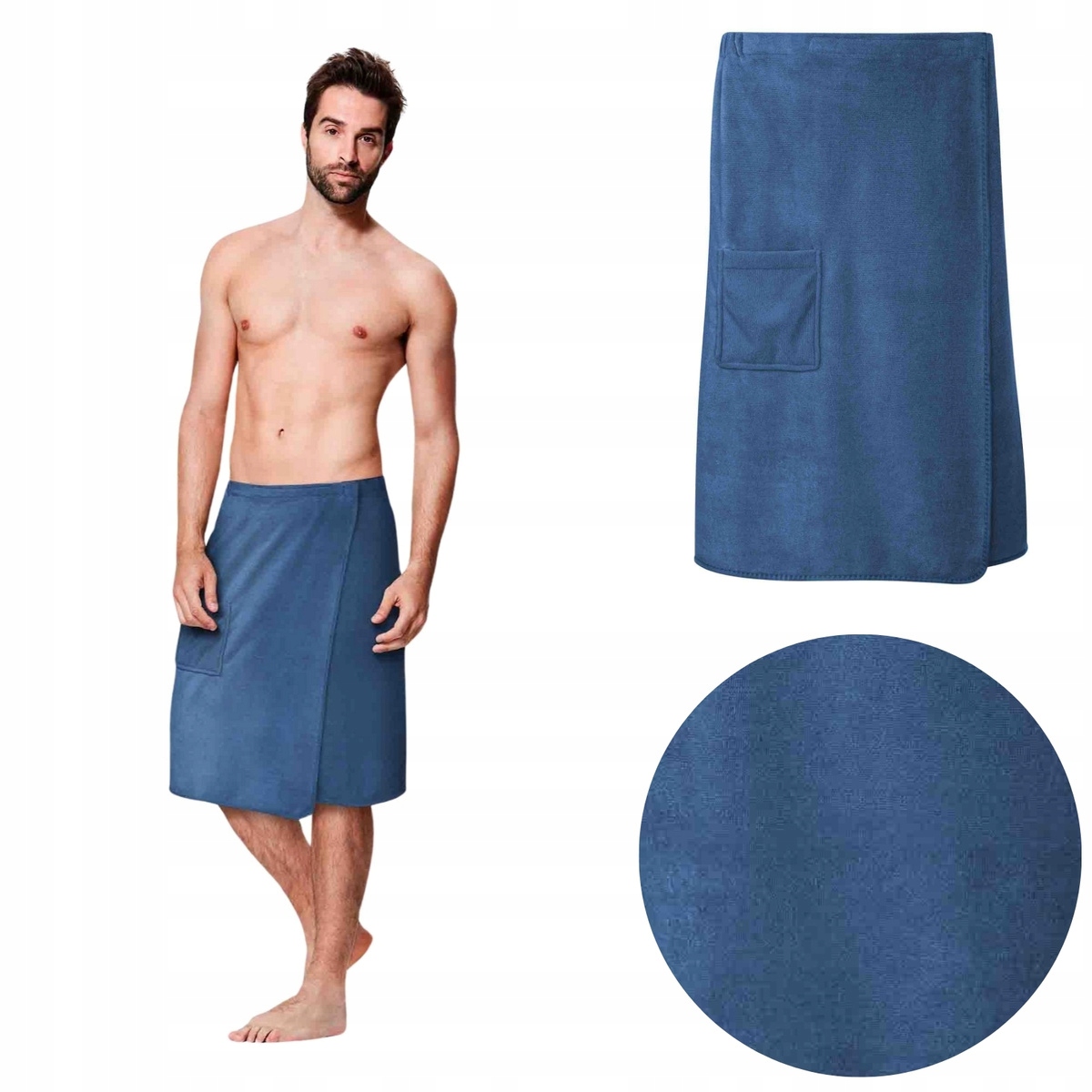 Ręcznik do Sauny Szybkoschnący Męski Kilt Active S/M Granatowy