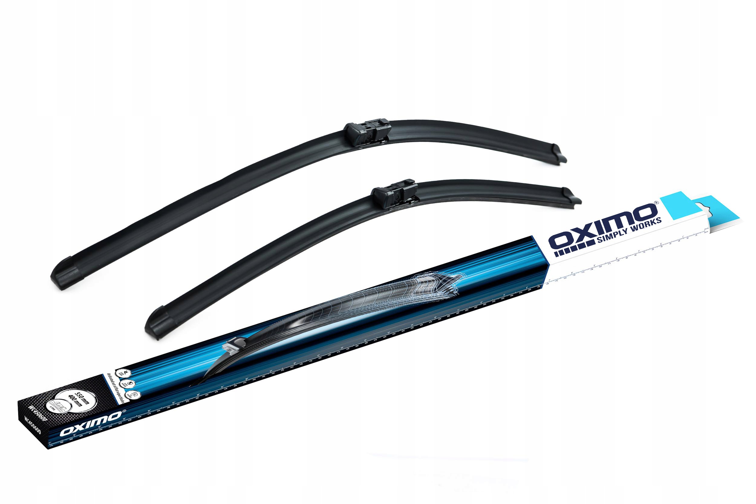 Komplet przednich wycieraczek Oximo o długości 550/400 mm