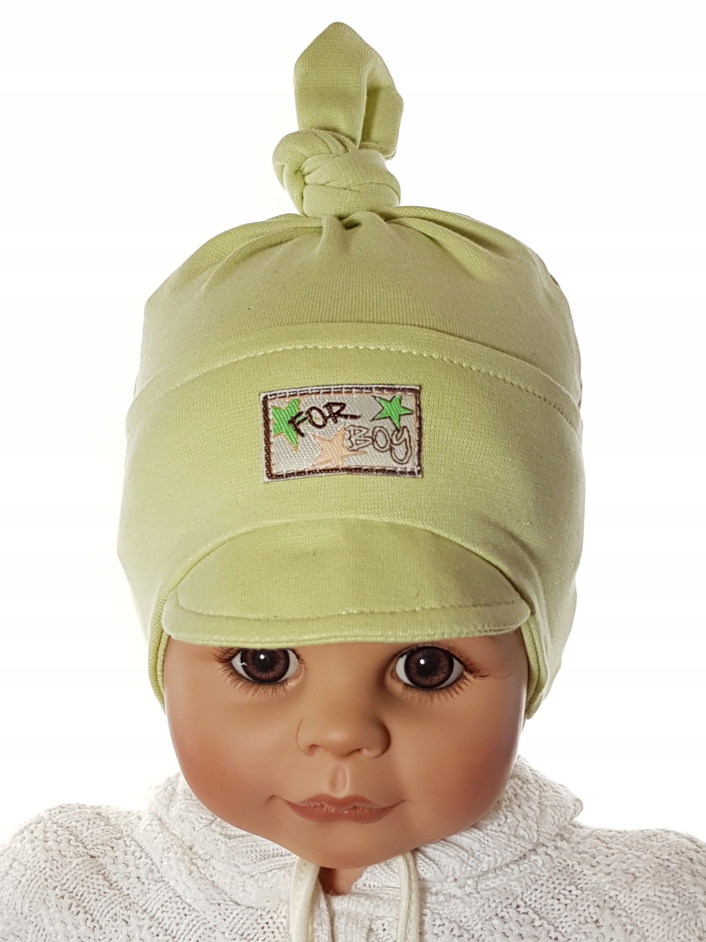 CHŁOPIĘCA CZAPKA KRASNAL WIĄZANA USZKA CZAPECZKA Z DASZKIEM 3-12 MC 10WZÓR Rozmiar 40-46 cm