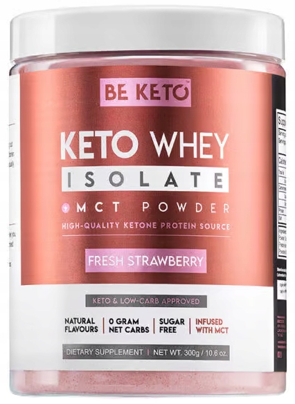 Be Keto Izolat Białka Olej Mct Białko Truskawka 300g Mięśnie Energia Beketo