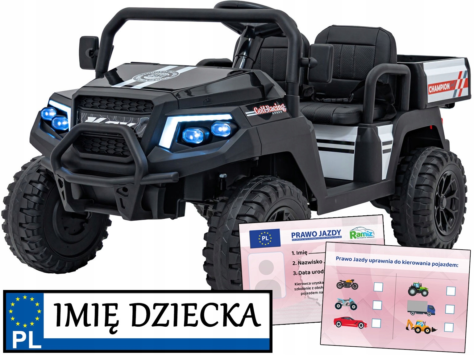 dwuosobowe samochód na akumulator Pick Up Champion 2 mocne silniki 200W