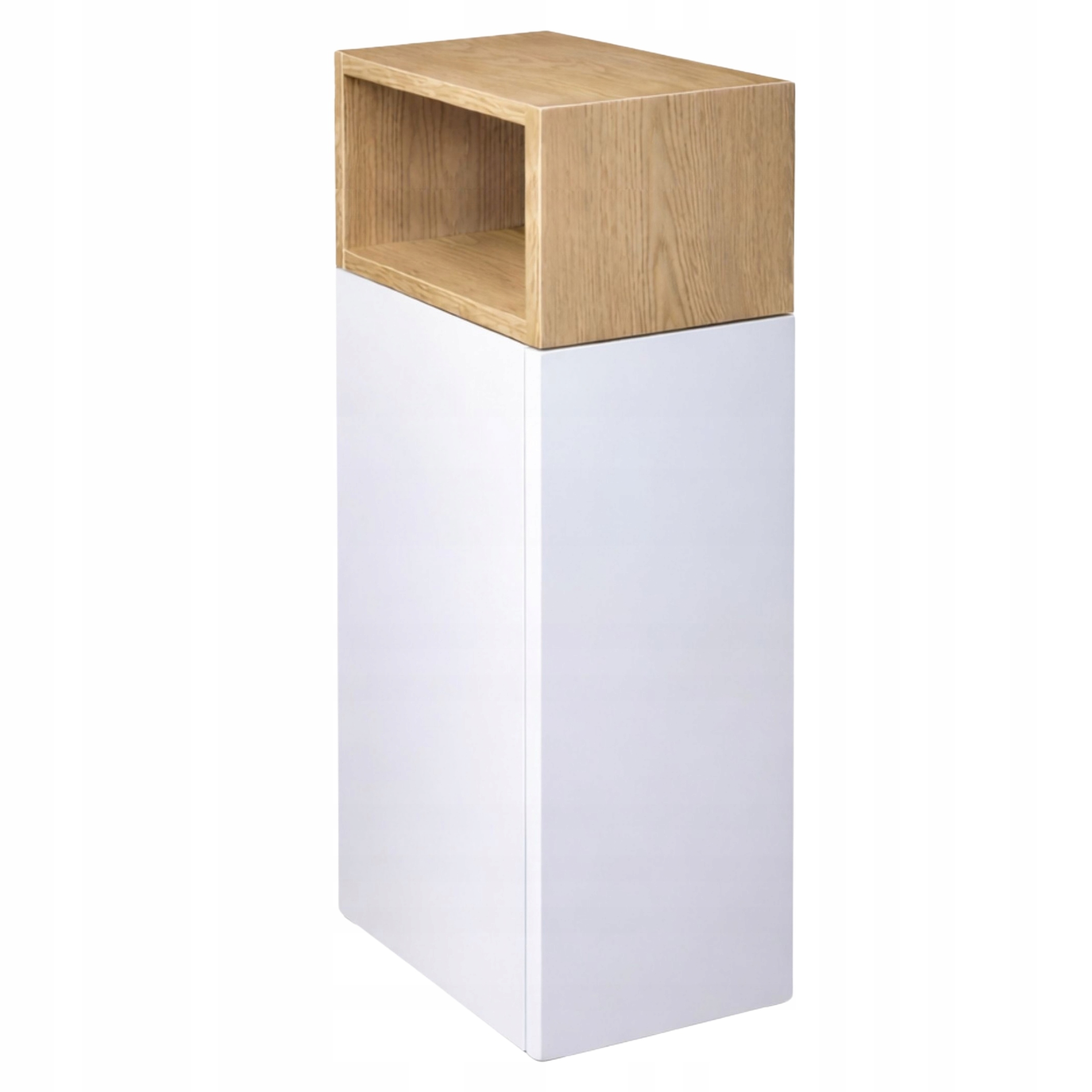 Noční Stolek Úzká S Boční Policí Push To Open Bílá Dub Torro 20x31x68 CM