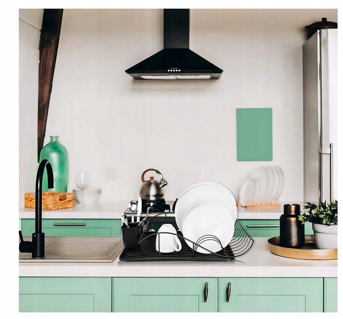 SUSZARKA CZARNA NACZYNIA TALERZE OCIEKACZ NACZYŃ Długość 43 cm