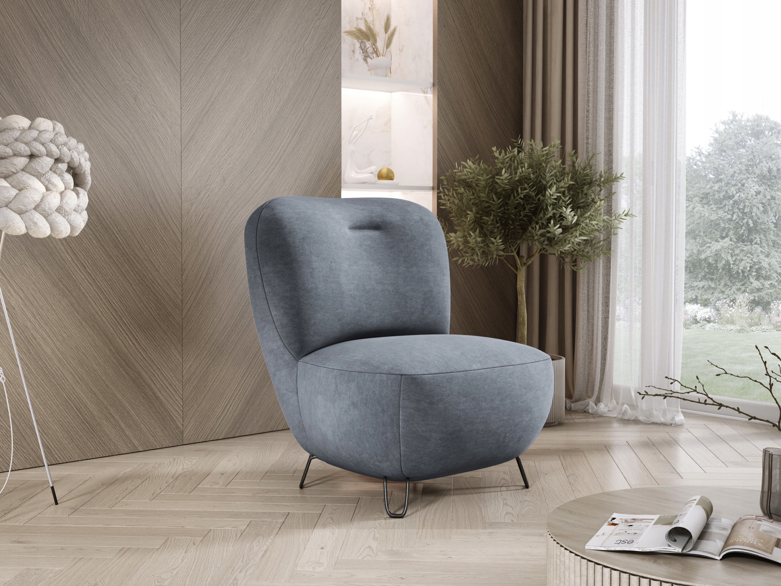 Moderní křeslo Luis II Vysoké nohy Novinka