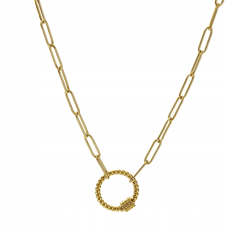 Stříbrný náhrdelník Ag 925 pozlacený kruh N0577