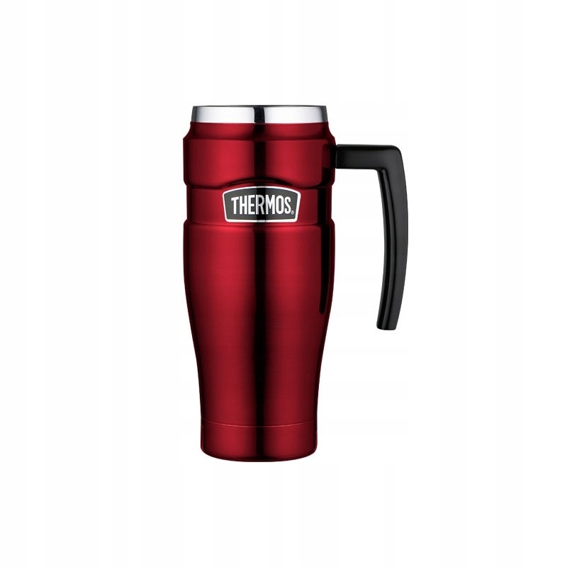 Thermos, Wodoszczelny termokubek z uchwytem czerwony, 470 ml