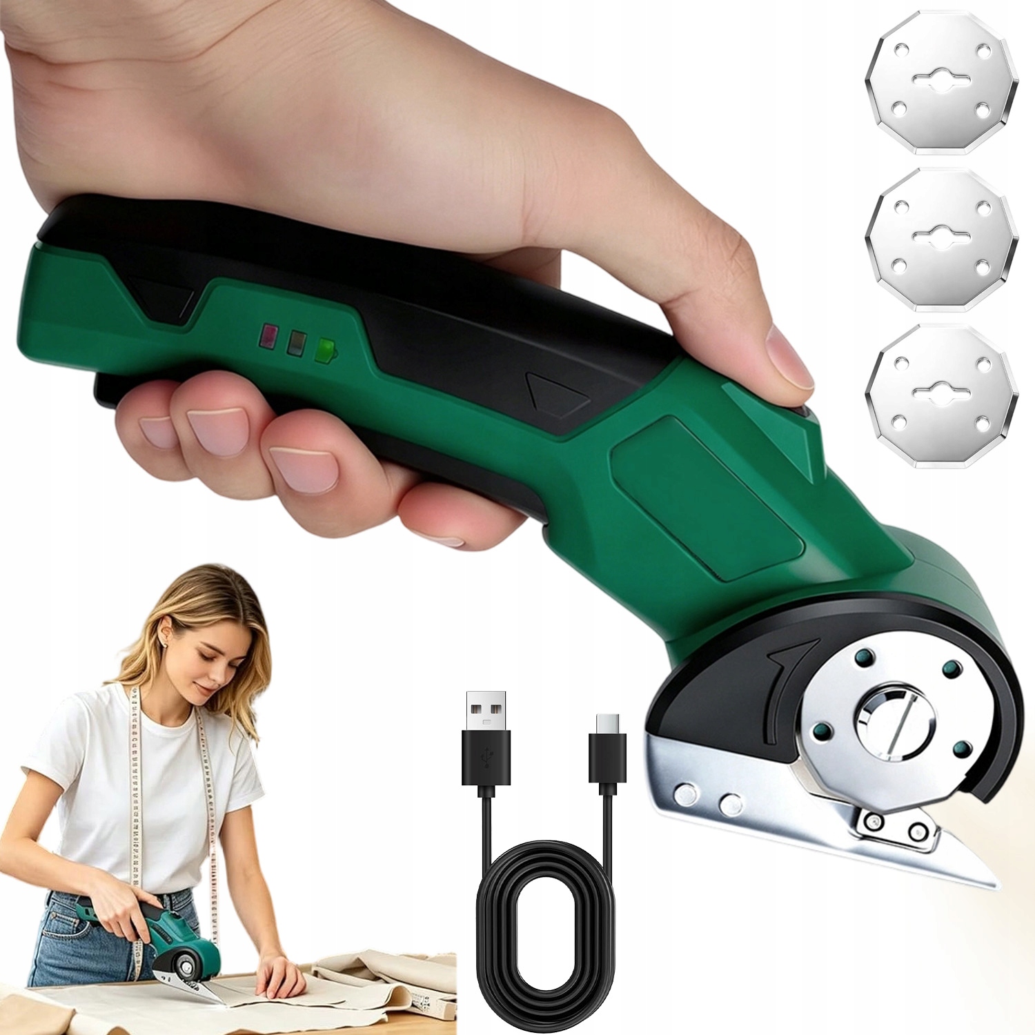 Nůž Krejčovský Nůž Na Řezání Tkanin Usb S Vyměnitelnými Čepelemi