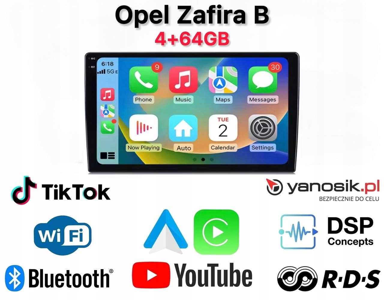 Radio Android Nawigacja Opel Zafira B (4+64 Gb)