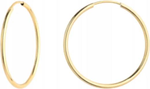 Náušnice zlaté 585 hladké kruhy 3,2 cm jemné zapínání šarží dárek