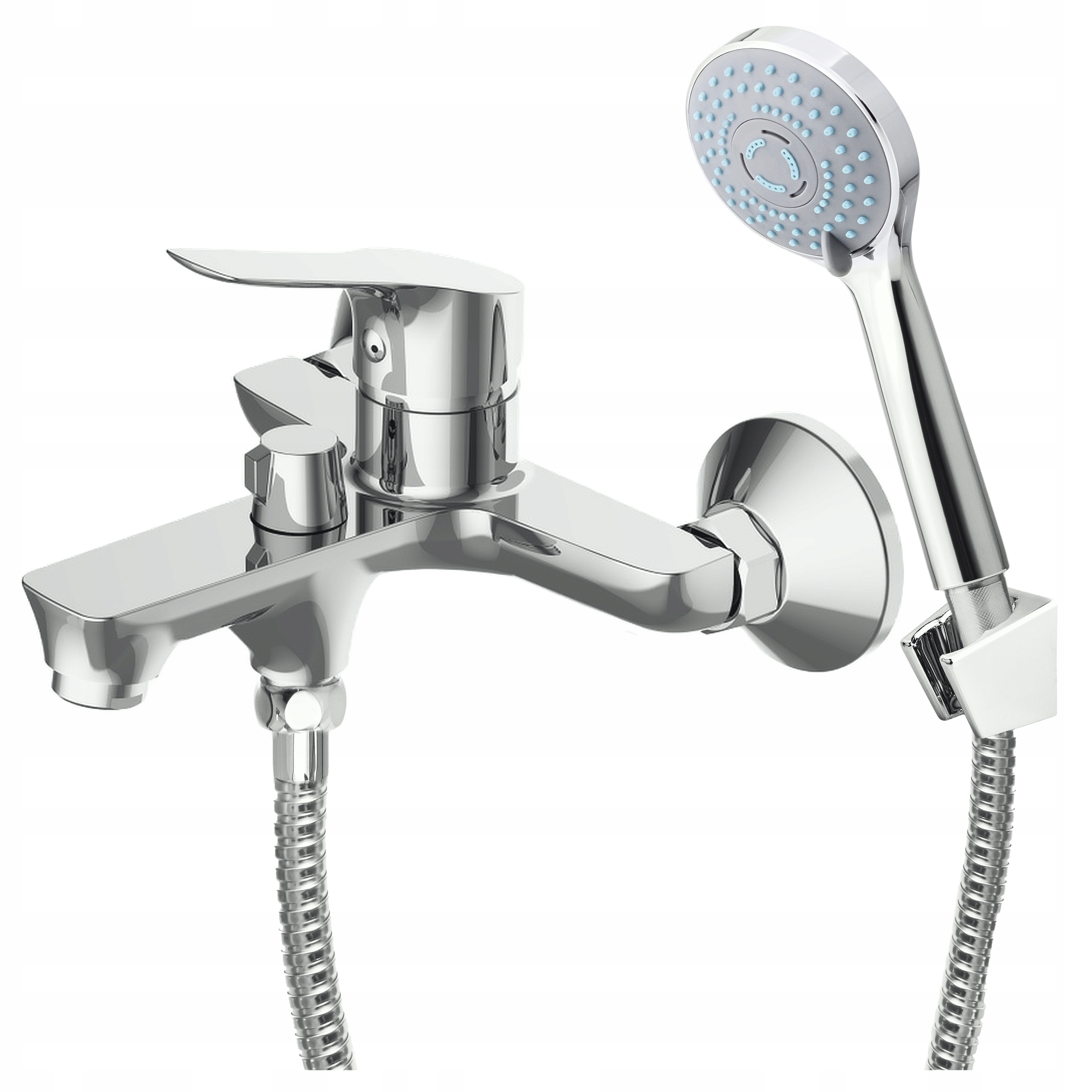 Nástěnná baterie s pohyblivým výtokem a přepínačem sprchový set