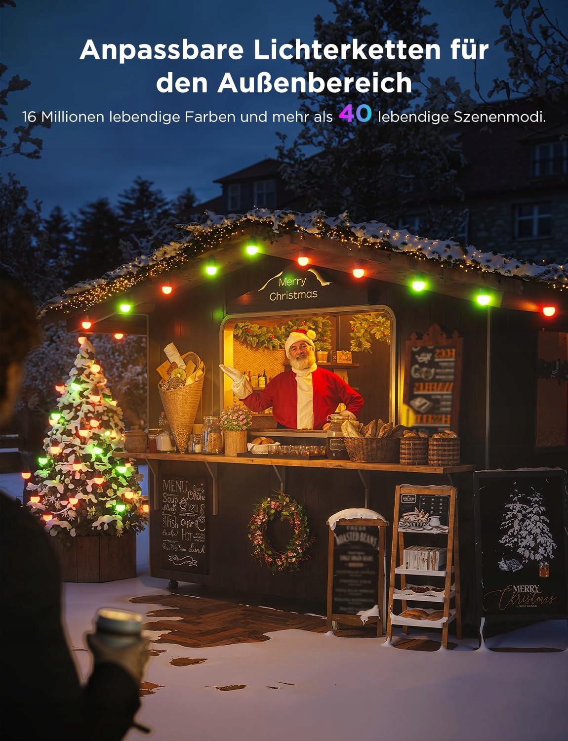 GOVEE Inteligentne Lampki Zewnętrzne 30M RGBIC LED IP65 Alexa App — miniatura 3