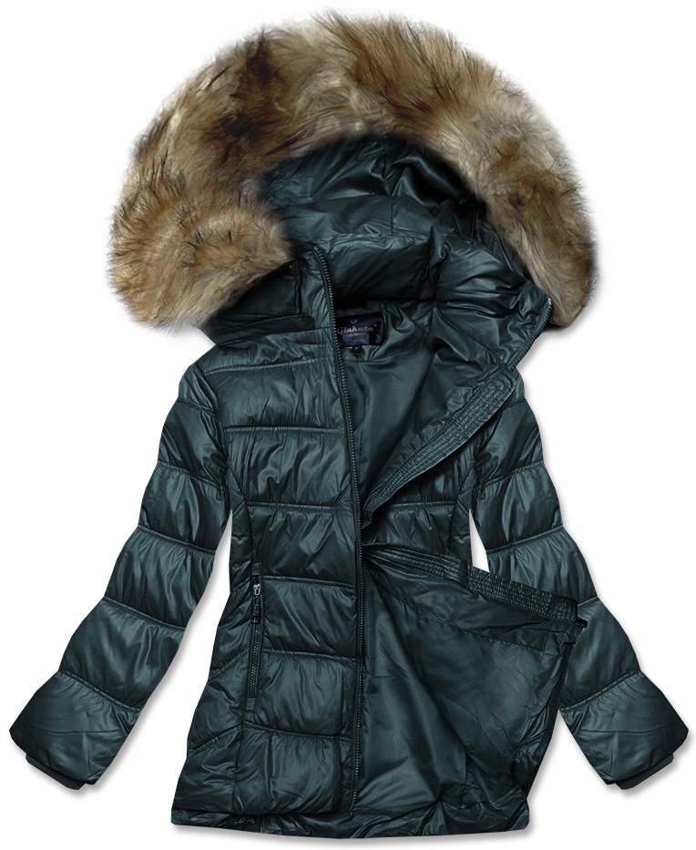 Lehká Bunda Kapuce H-205 Tmavě Zelená S (36)