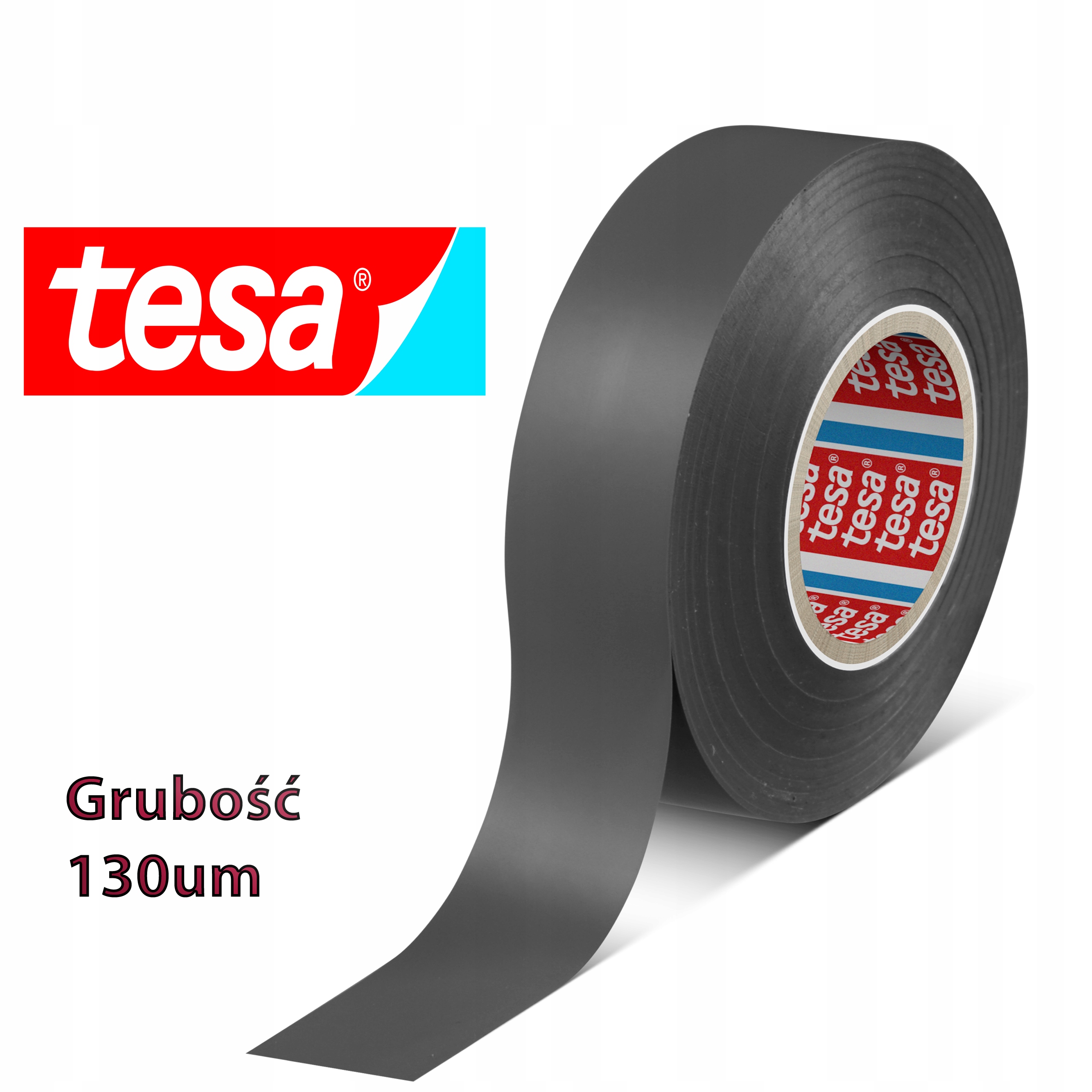 Taśma Izolacyjna Samoprzylepna Tesa Pvc Szara 19mm x 33m gruba elastyczna