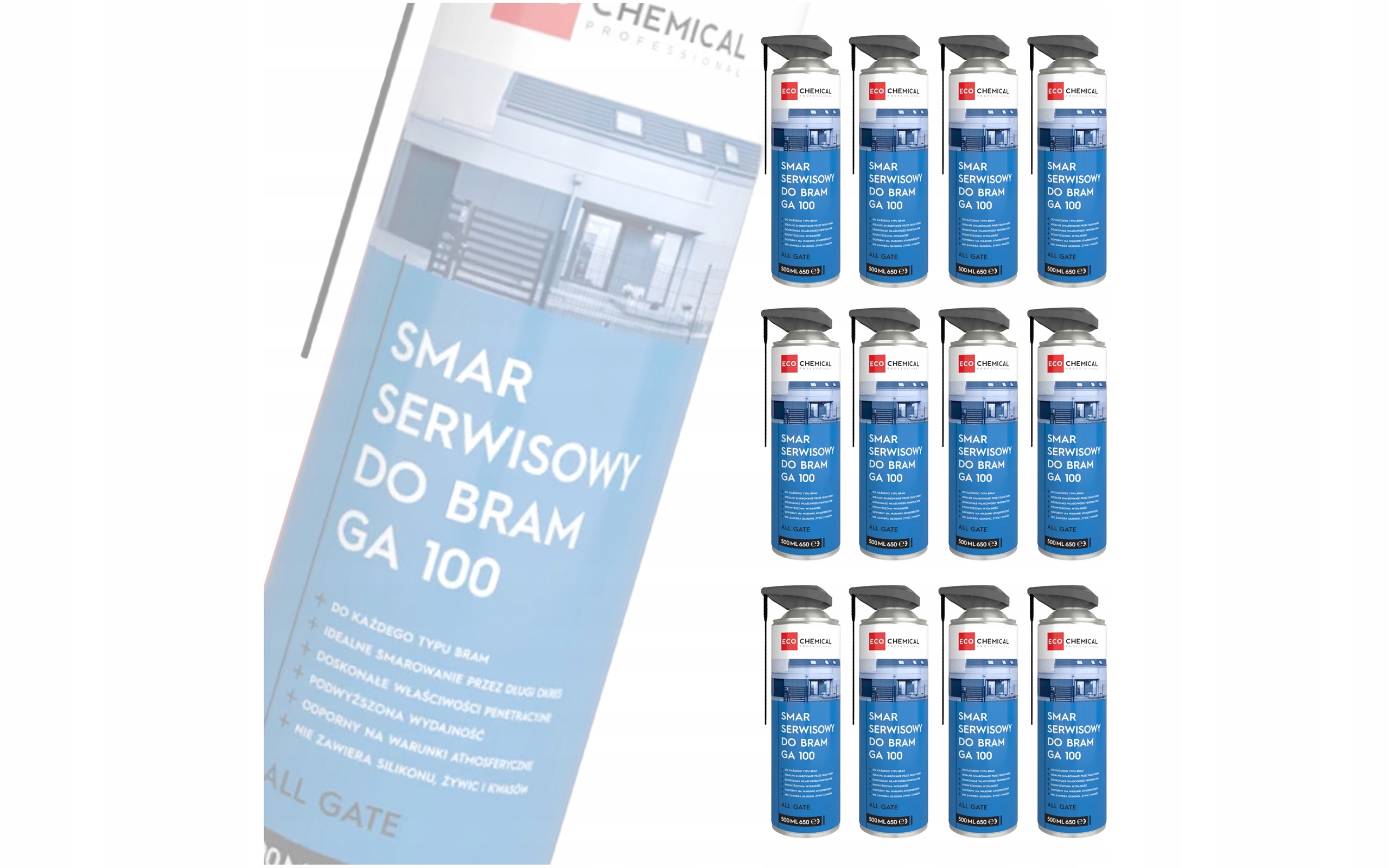 SMAR DO BRAM GARAŻOWYCH PROWADNIC ZAMKÓW ZAWIASÓW KŁÓDEK SPRAY ZESTAW 12SZT Rodzaj smar teflonowy