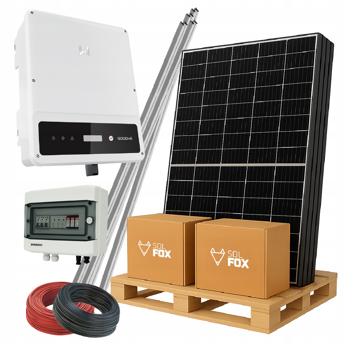 Fotovoltaická hybridní sada 10 kW Šikmá střecha JaSolar GoodWe bez skladu