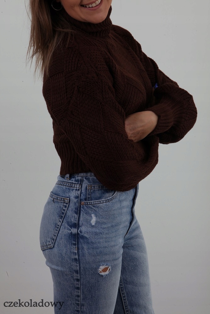 MODNY KRÓTKI SWETEREK GOLF BUFIASTE RĘKAWY KOLORY Marka inna