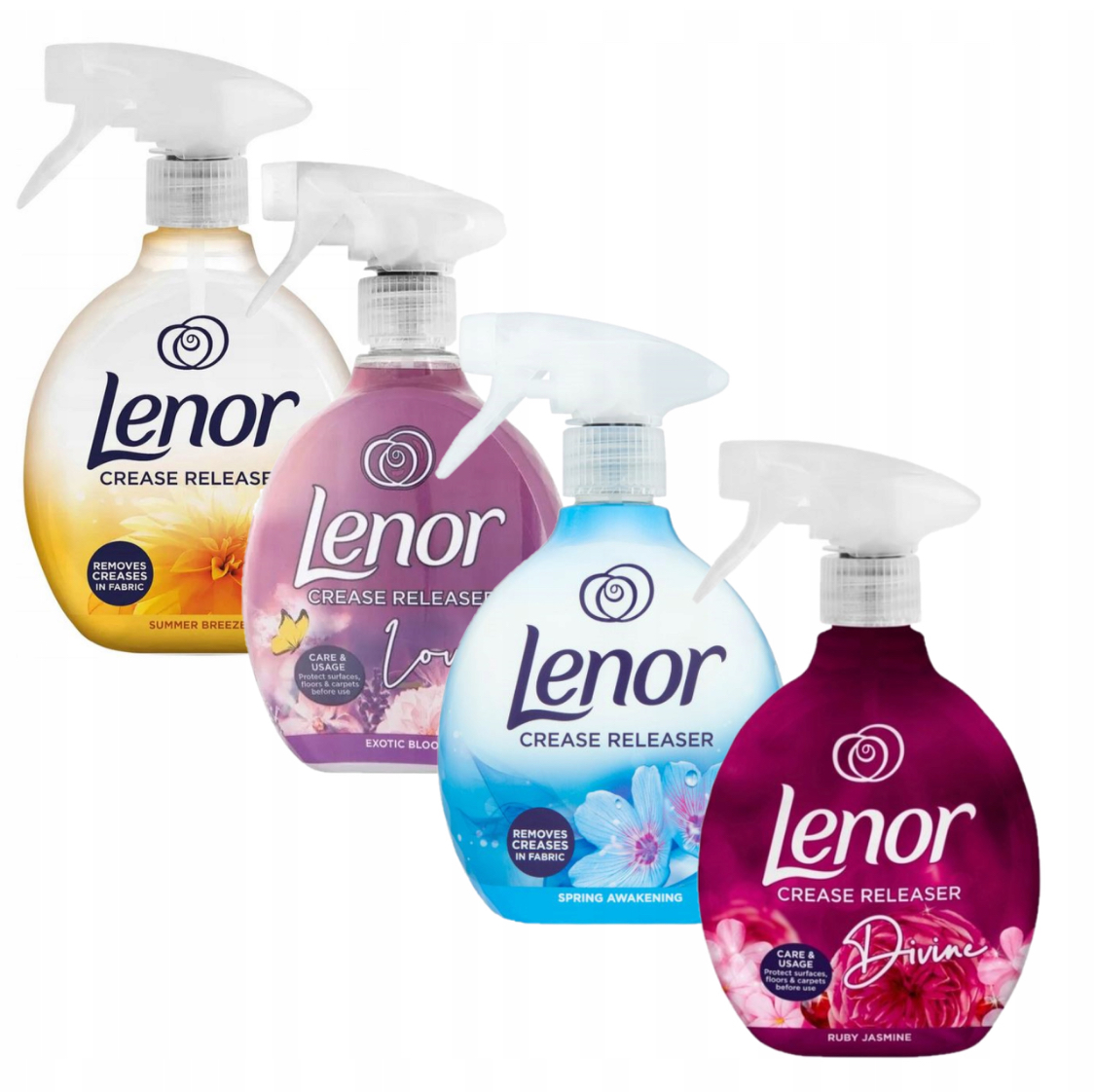 Levně Lenor na žehlení Tekutá žehlička ve spreji Spring Jasmine Exotic Summer 4x 500 ml