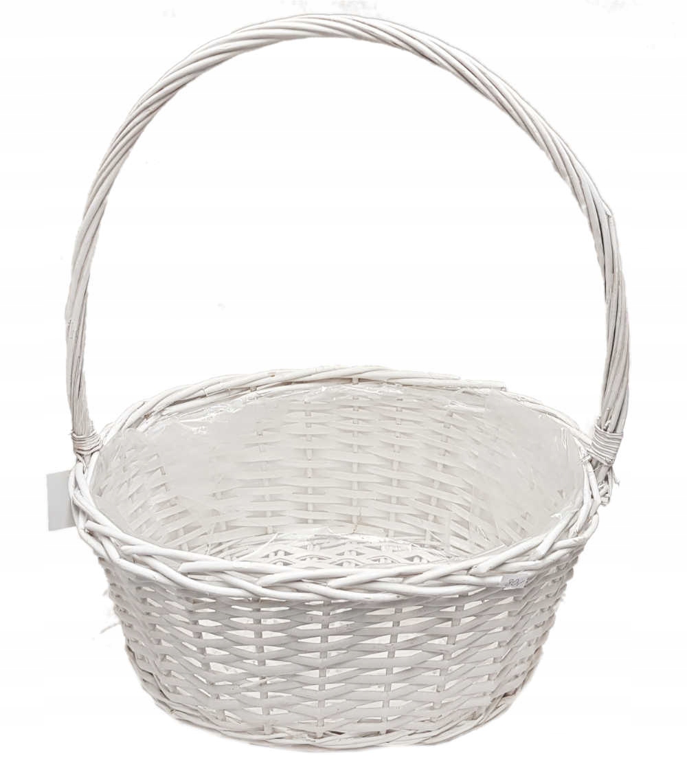 Kosz prezentowy wiklina biały M