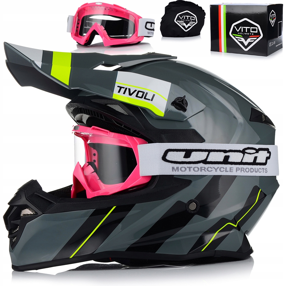 Motocyklová Prilba Vito Tivoli Nardo Okuliare Terénna Enduro Cross Štvorkolka