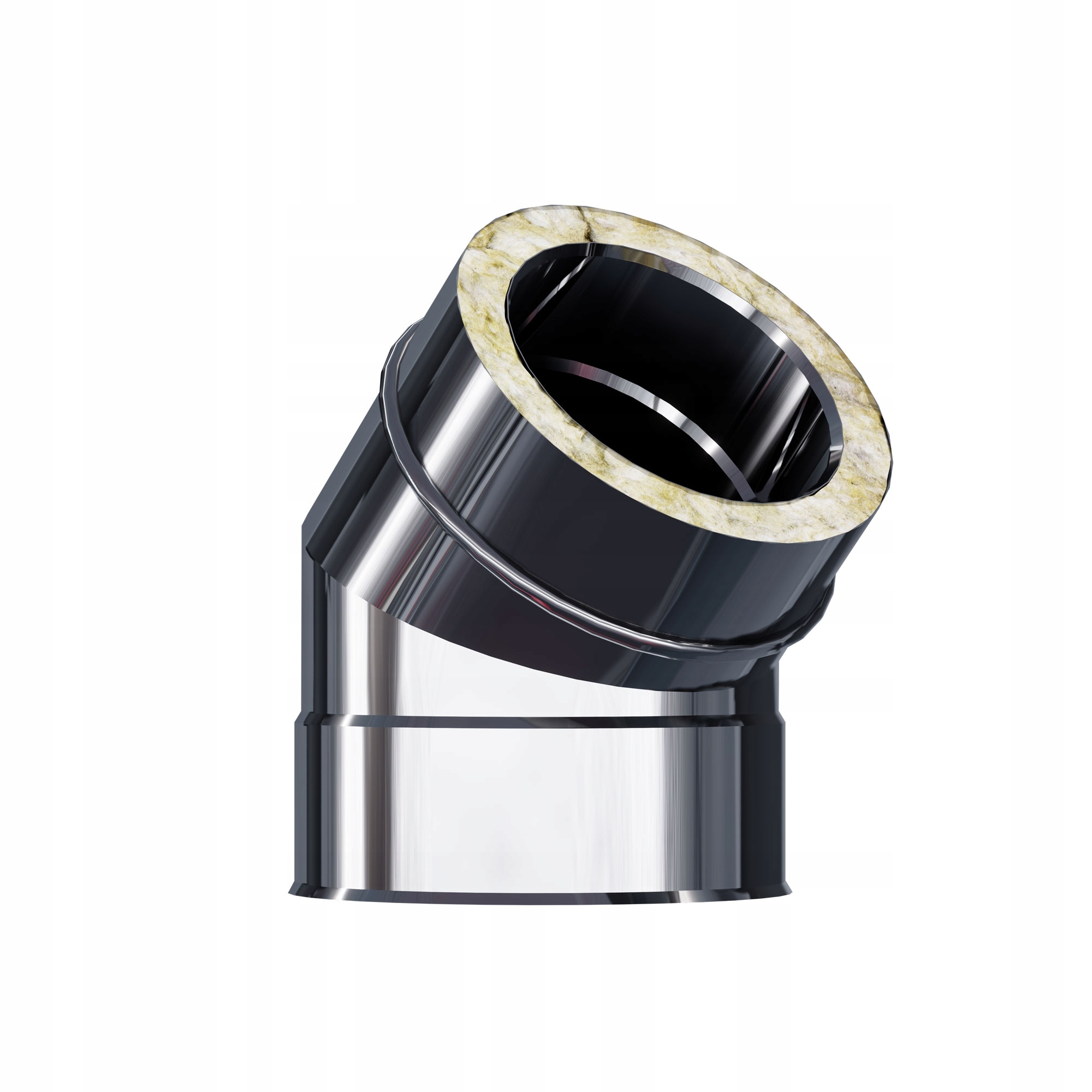 Kzd Slim Koleno izolované fi 140 0,5 mm 45 stupňů komínová vložka ocel žár