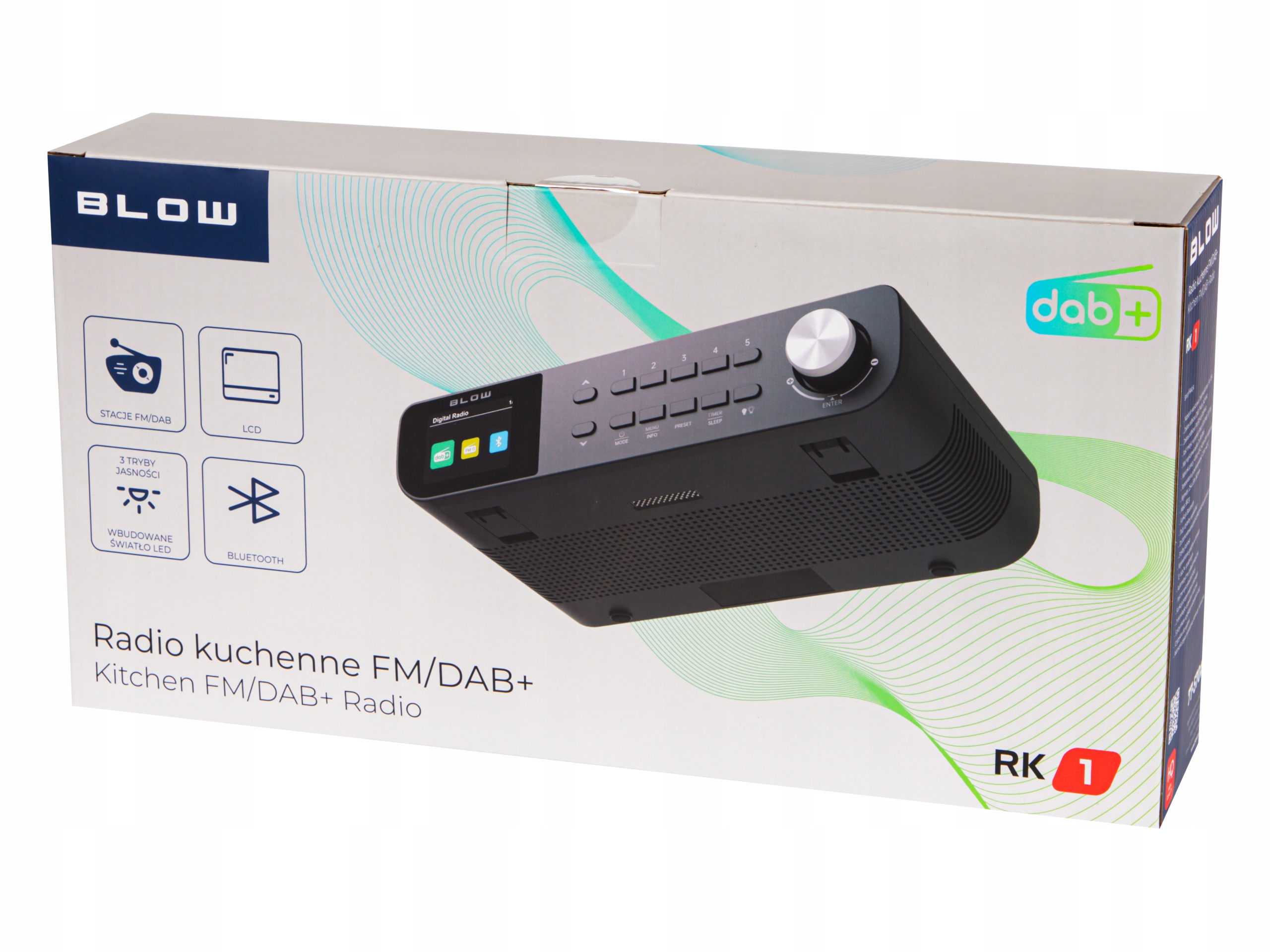 RADIO KUCHENNE PODWIESZANE PODSZAFKOWE FM/DAB+ BLUETOOTH ANTENA LCD LATARKA Radio DAB+ FM