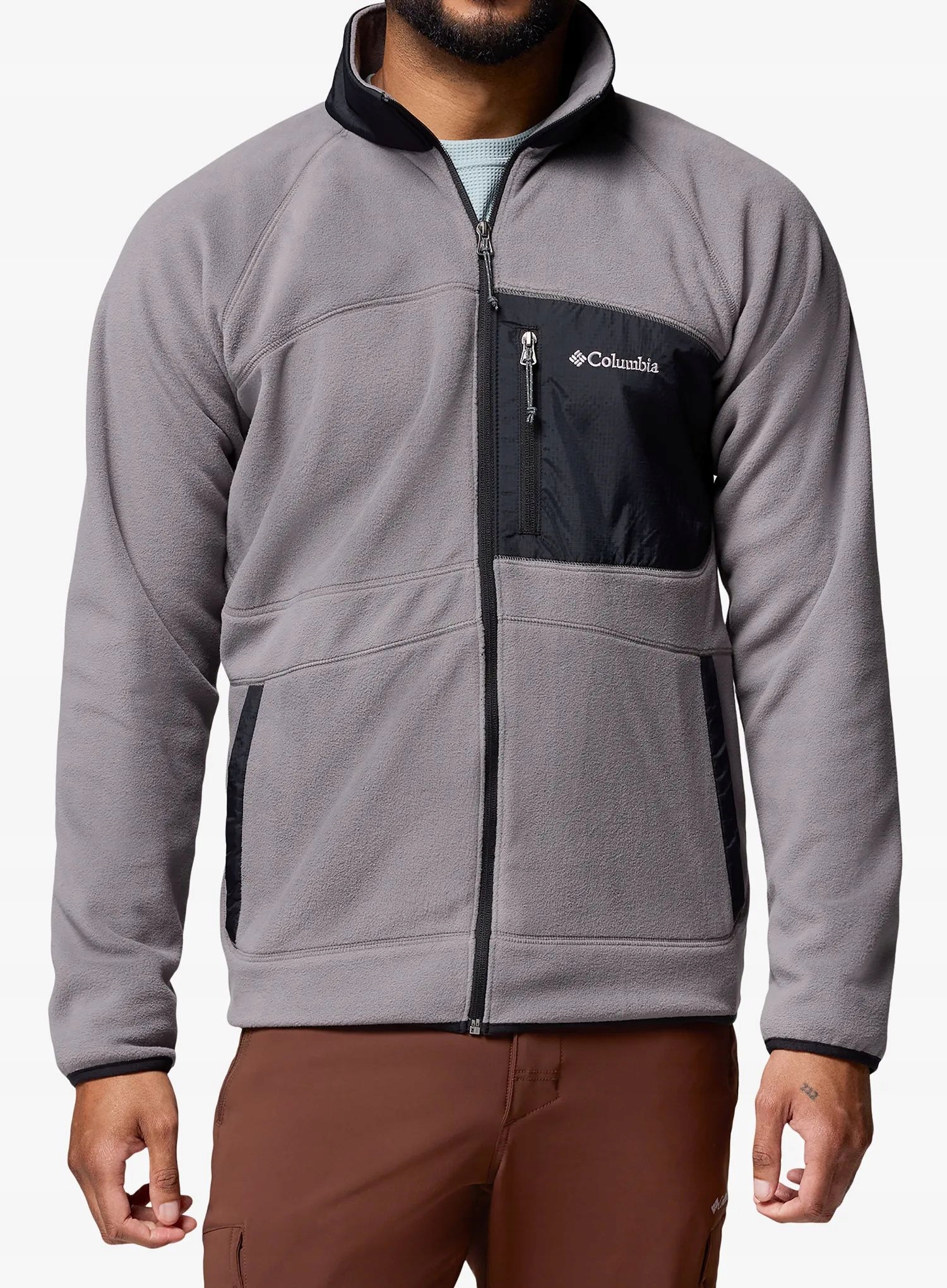 Fleecová Mikina Columbia Fast Trek Overlay Full Zip městská šedá/černá Xs