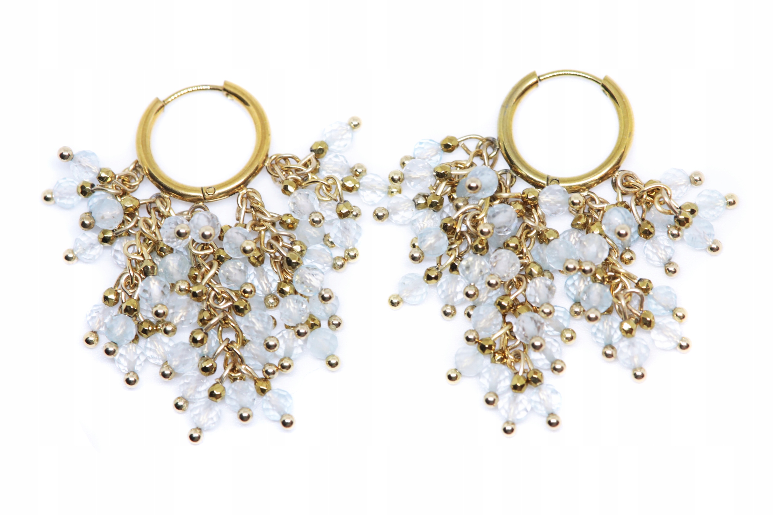 Náušnice kola topaz hematit Ocel Ušlechtilá ruční práce polský výrobek