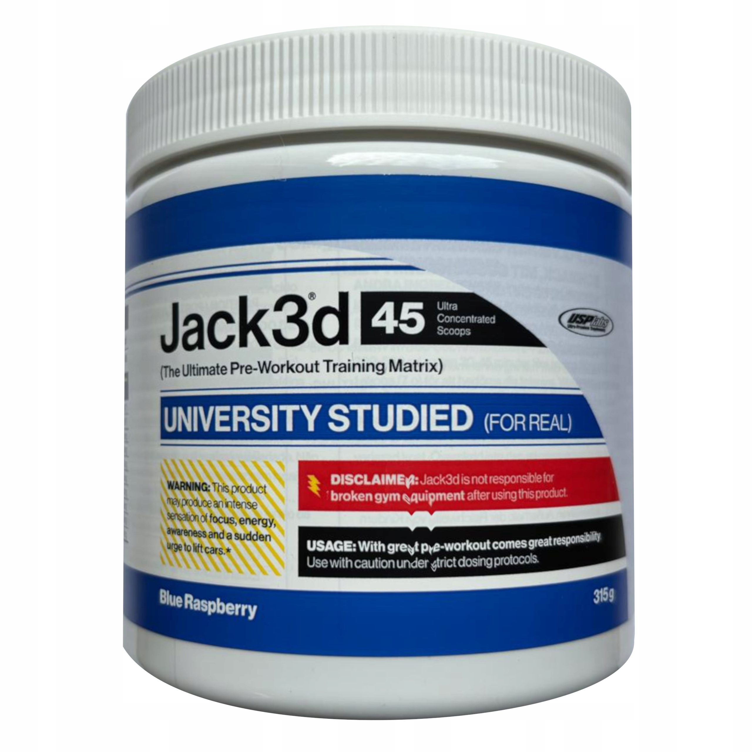 Usp Labs JACK3D 315g 45 dávek Předtréninkový Stimulant Síla Pumpa Citrulin Kofein