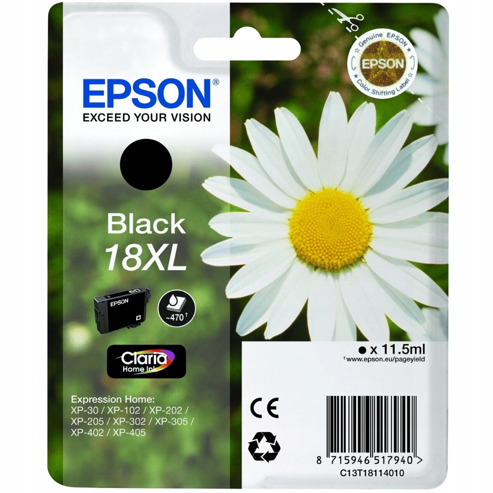 Inkoust Epson T1811 C13T18114010 černý (černý)