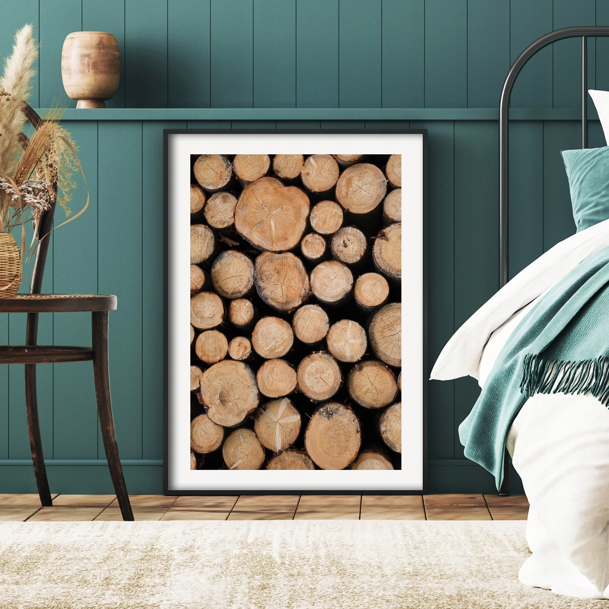 Plakaty w ramie, nowoczesne obrazy DUŻE góry las Cechy dodatkowe z ramą ozdobną