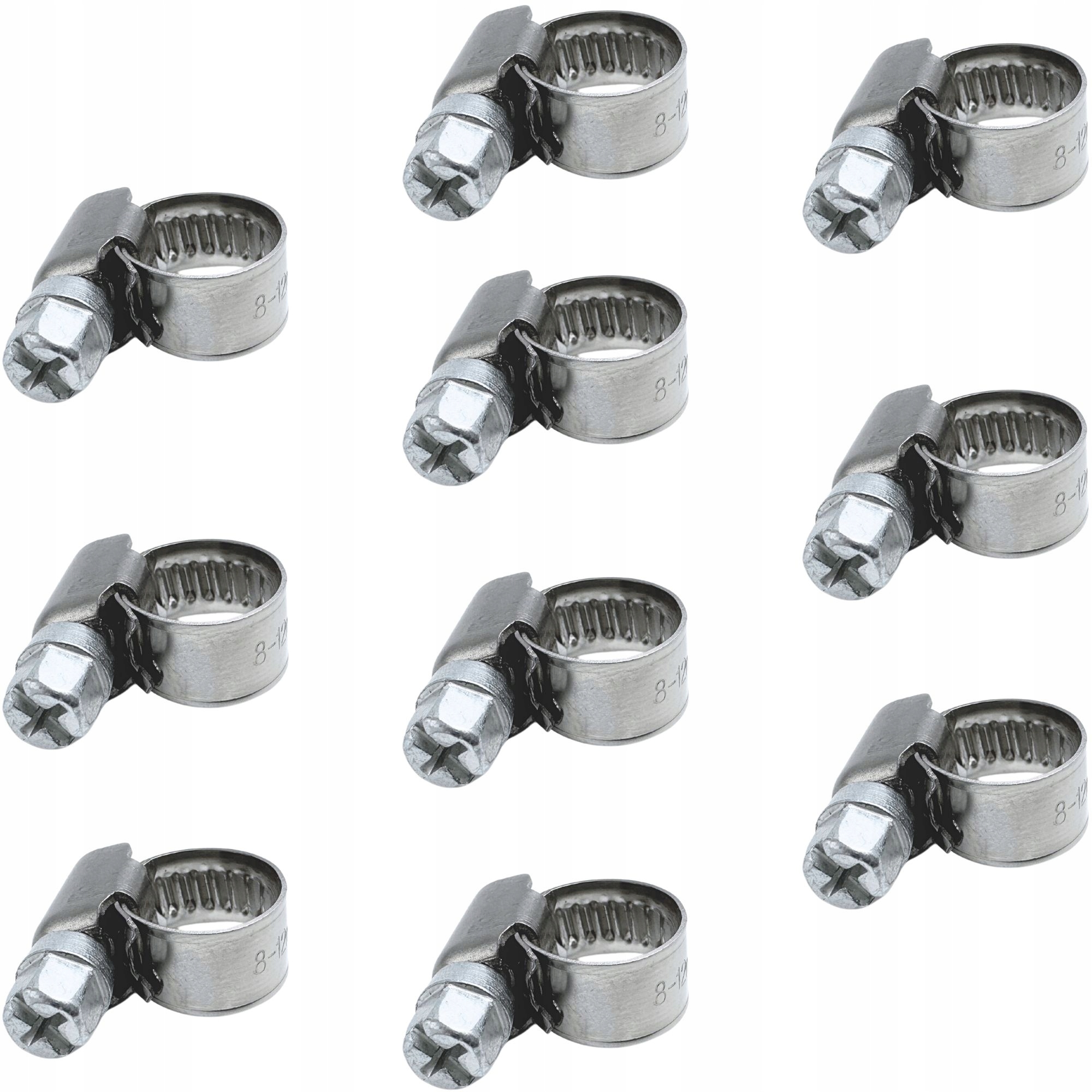 Opaska skręcana ślimakowa 8-12mm nierdzewna (10 sztuk) Vogelmann