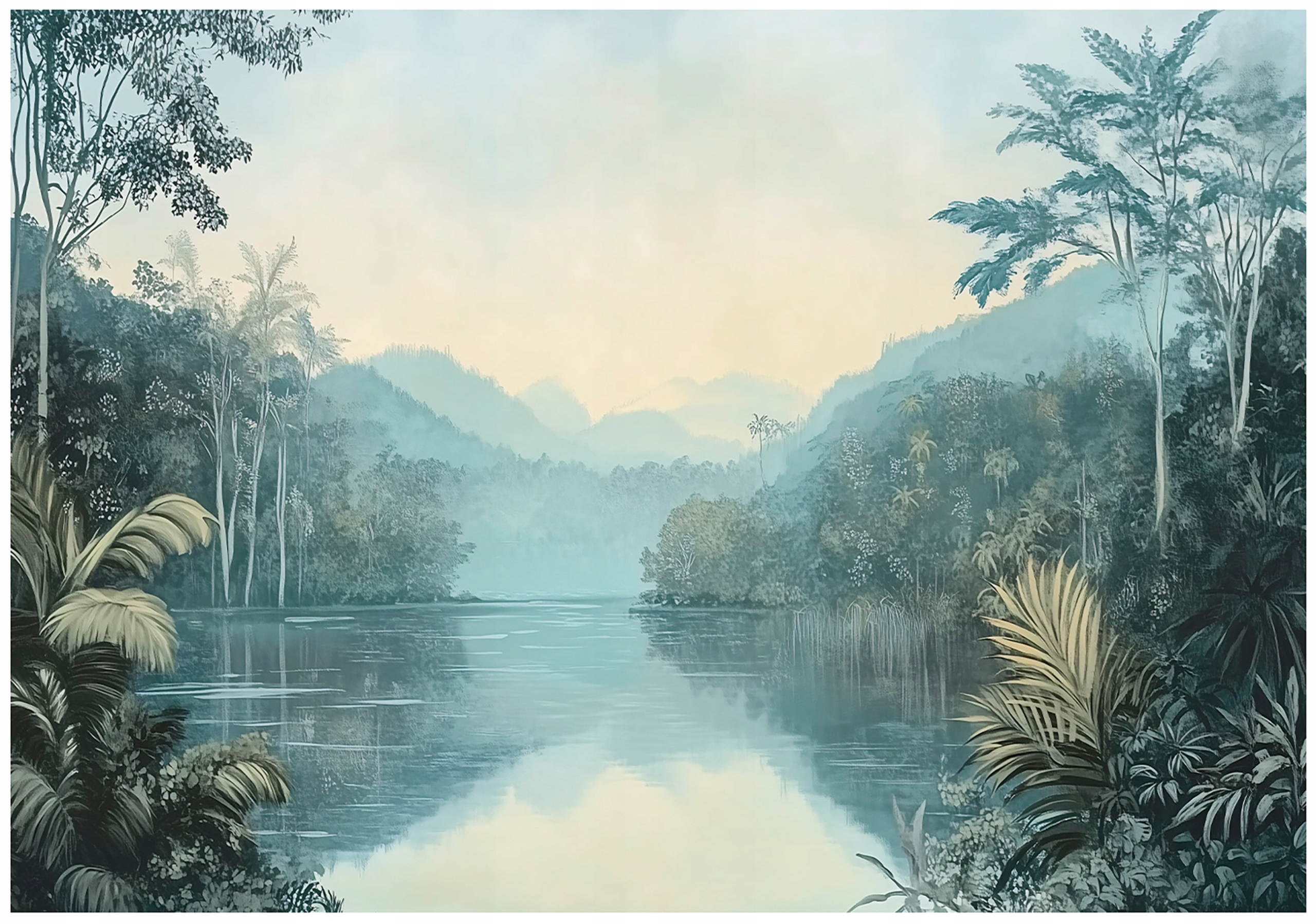 Vliesová fototapeta Exotická džungle v ranní mlze 400x280 lepidlo