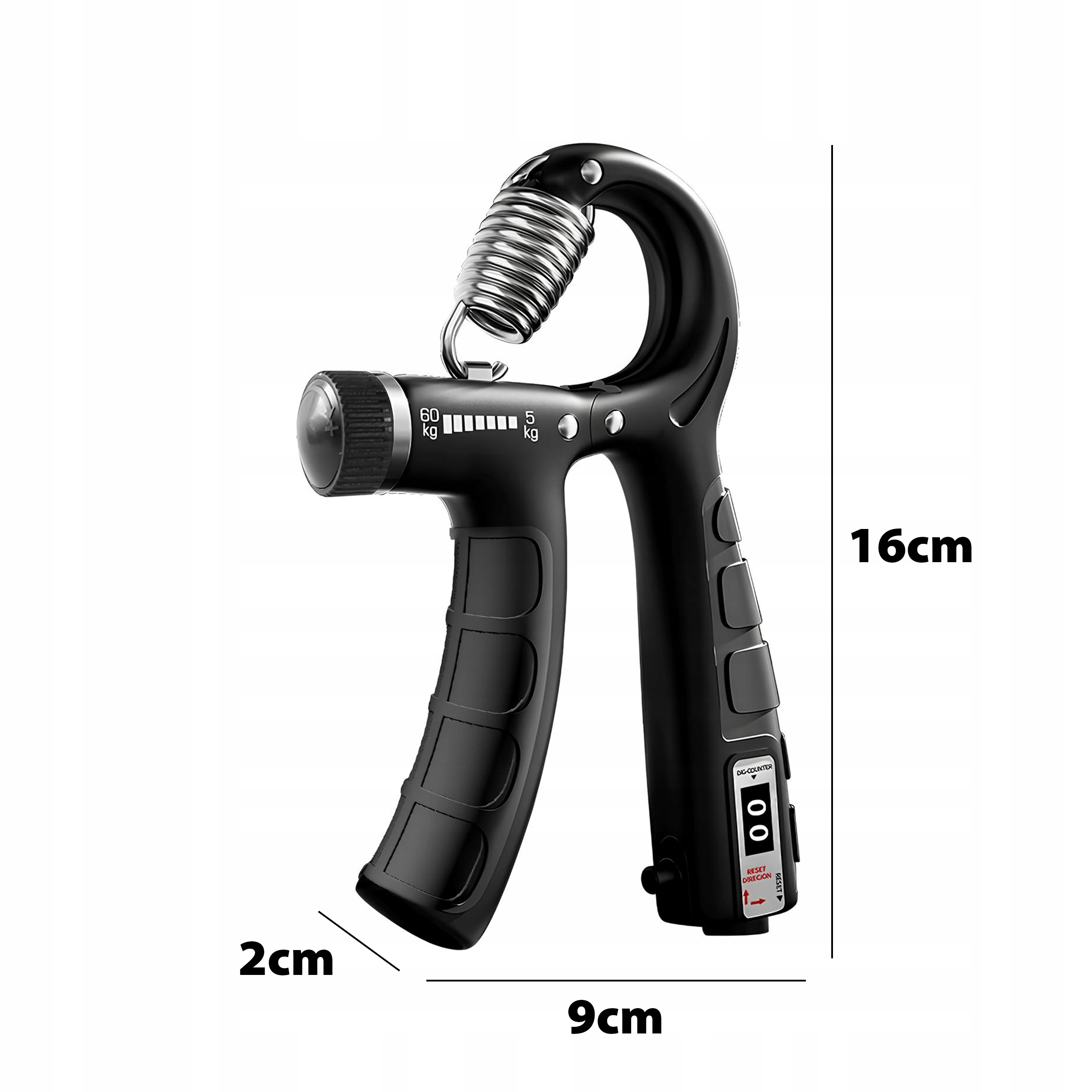 Zestaw 6x ściskacz do ćwiczeń rąk dłoni Z LICZNIKIEM regulacją oporu 5-60kg Maksymalna prędkość 1 obr./min