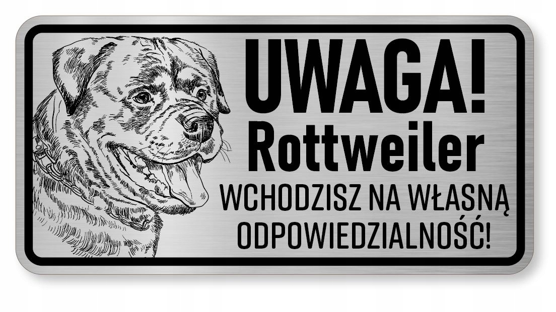 

Tabliczka uwaga pies Rottweiler
