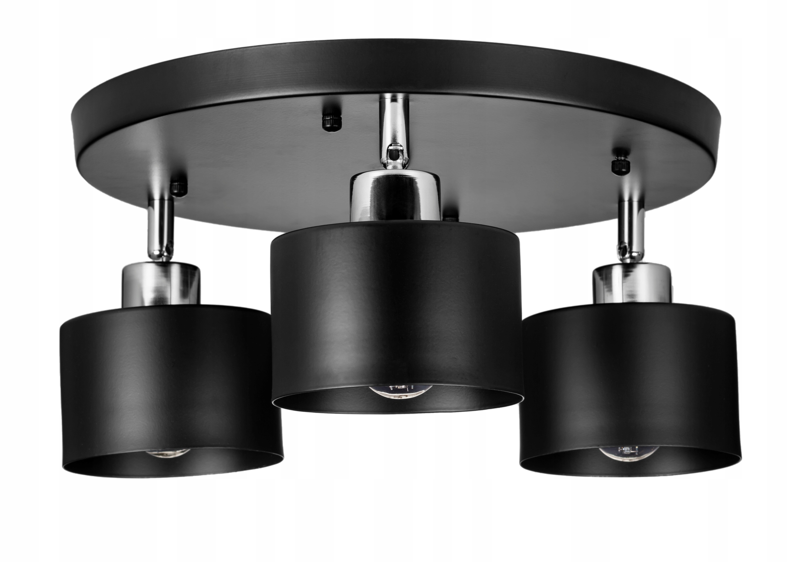 

Lampa sufitowa plafon metalowa na 3 klosze czarna