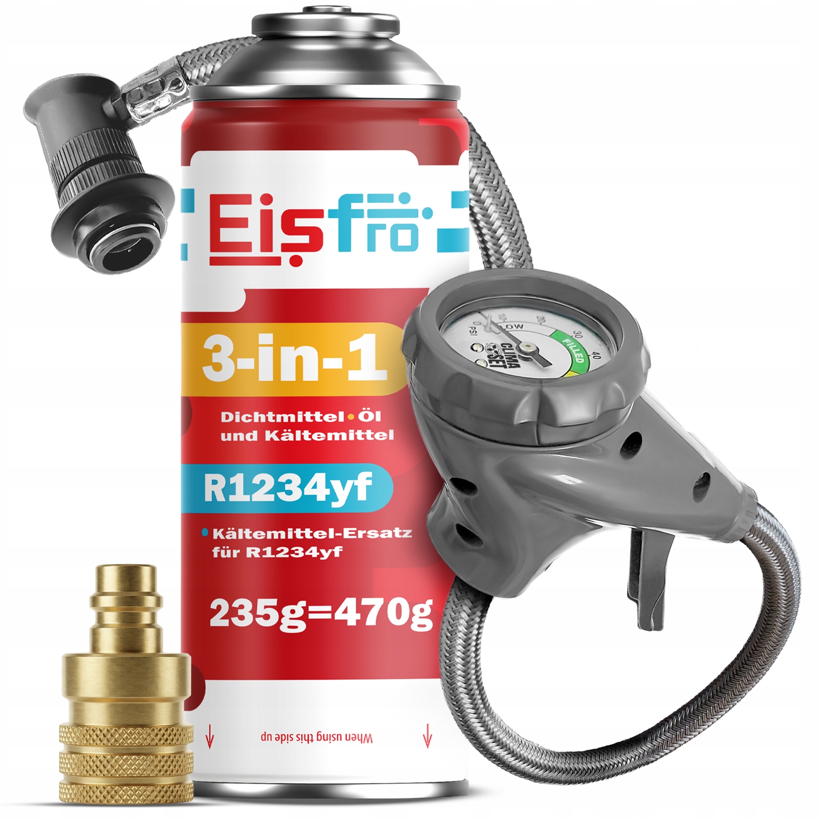 Gaz Pro Klimatizace R1234yf chladivo 3v1 235g Kabel Adaptér