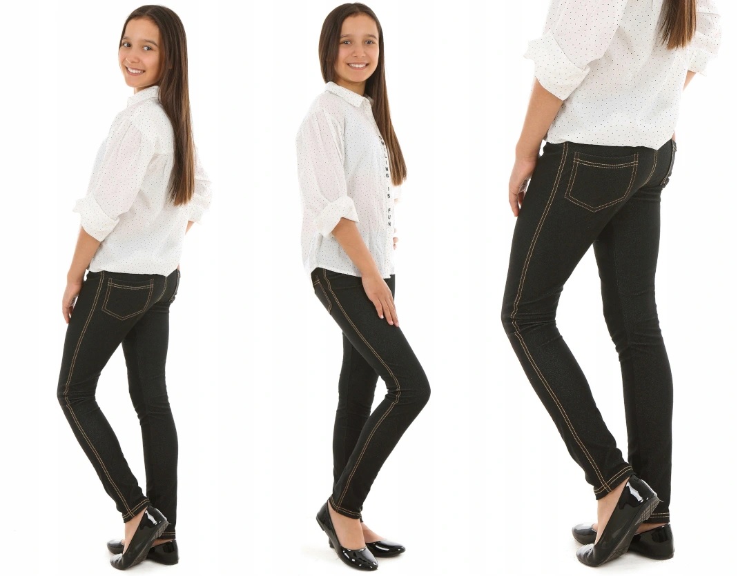 

Klasyczne leginsy getry jeansowe 140 Czarny
