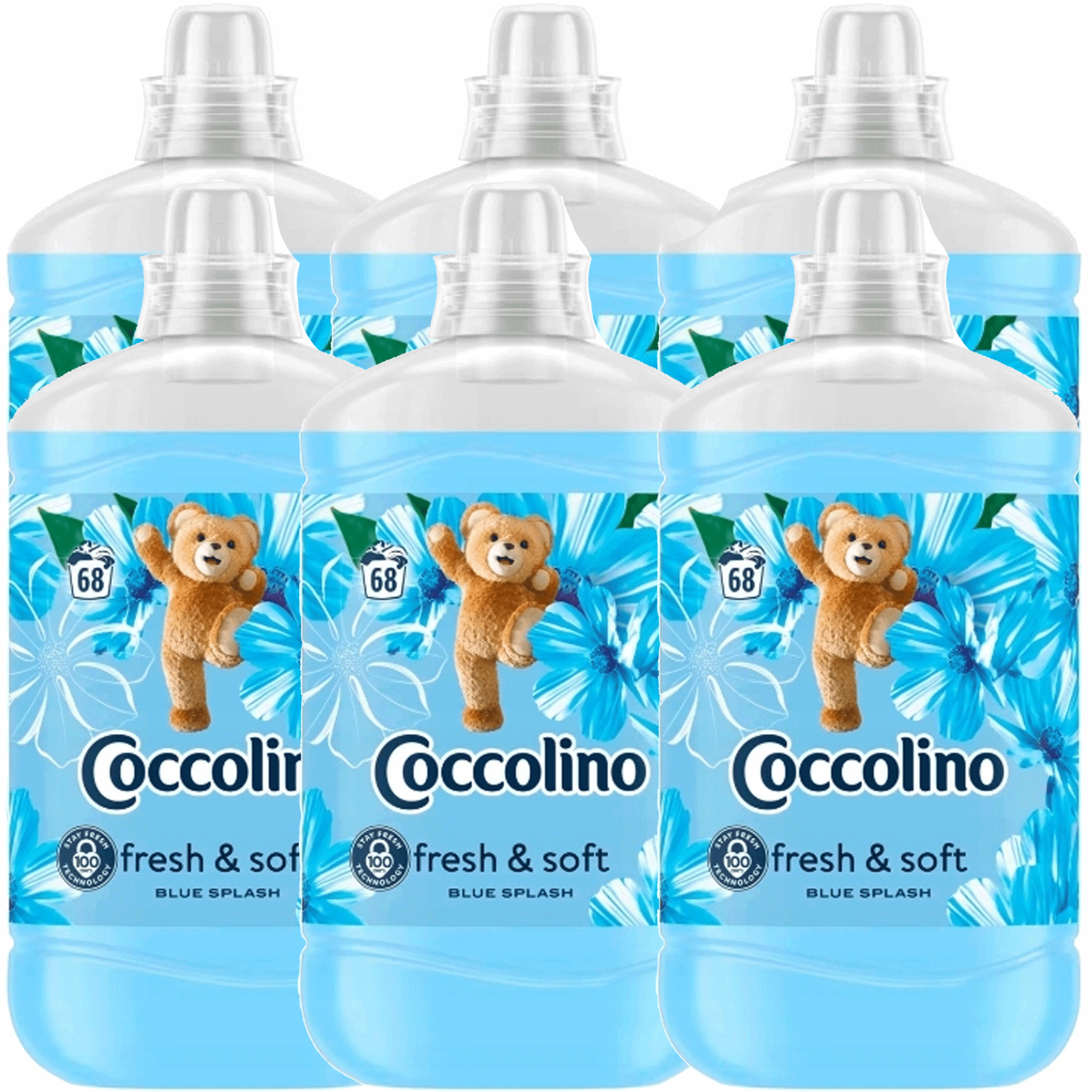 Levně Coccolino Fresh&Soft Blue Splash tekutá aviváž 1,7L 68 praní x6
