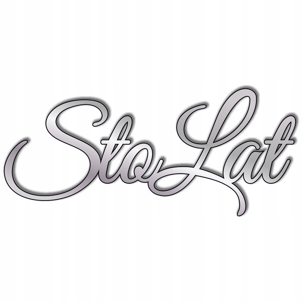 

Topper na bok tortu Sto Lat Srebrny Lustrzany